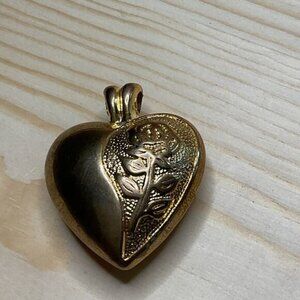 Heart-Shaped Vintage Gold Tone Pendant